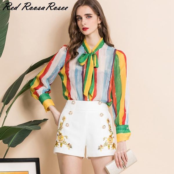 

women's tracksuits women fashion bow collar full sleeve blouse shorts suit, Gray