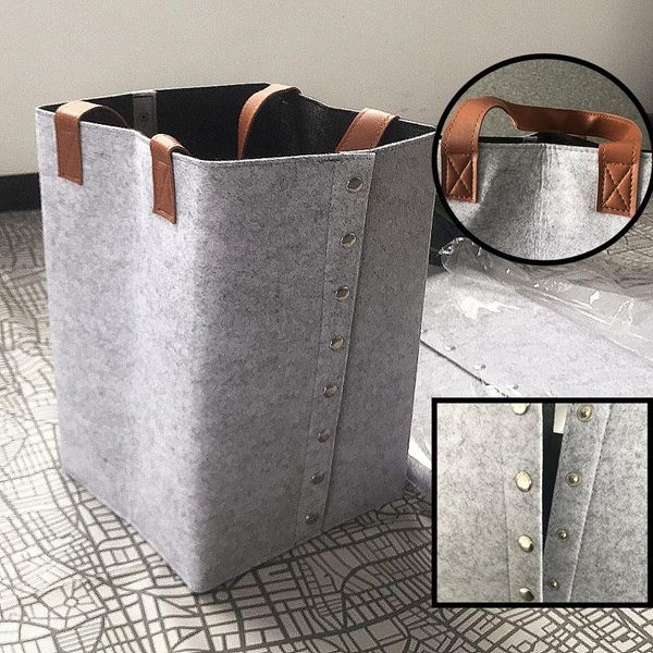 

storage baskets felt basket with open buttons dirty clothes laundry foldable clothing bags child kids toys organizer hamper box