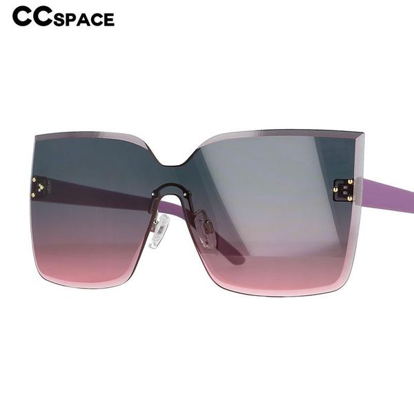 

sunglasses 51079 square oversized rimless one-piece lens fashion men women shades uv400 vintage glasses, White;black
