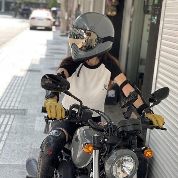 

motorcycle helmets moto3 japan korea vintage style fiberglass shell full face helmet retro cafe racer racing motocross casco moto dot
