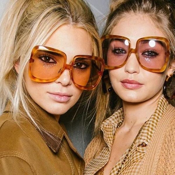 

sunglasses 2021 oversized women designer big frame sun glasses women's transparent black color eyewear uv400 nx, White;black