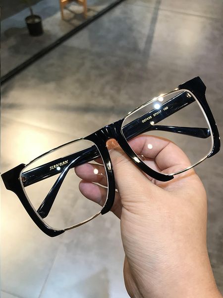 

design sunglasses mens and females black thick retro plate big face widened myopic frame blue light protection, White;black