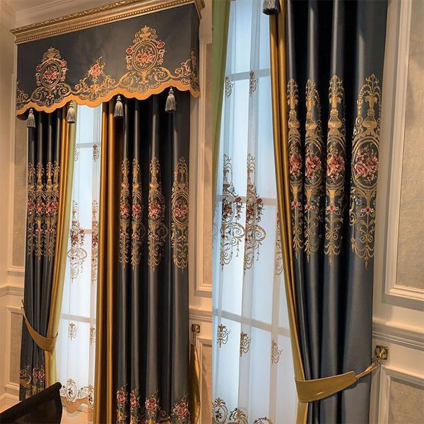 

curtain & drapes high-end silk embroidery curtains for living room and bedroom