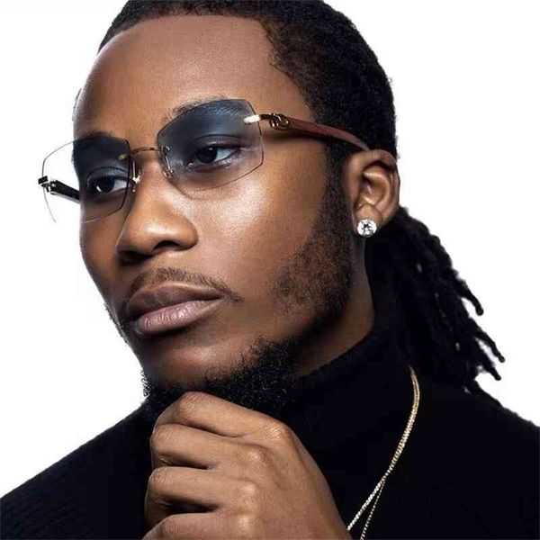 

70% off clearance online new sunglasses men's super clear frameless sunglasses ocean slice trimming trend, White;black