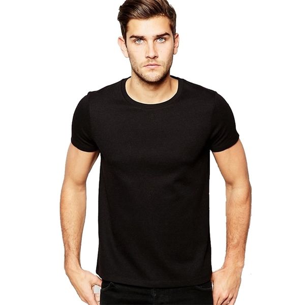 

wholesale russia fashion brand white solid t shirt men causal o-neck basic t-shirt male classical 210409, White;black