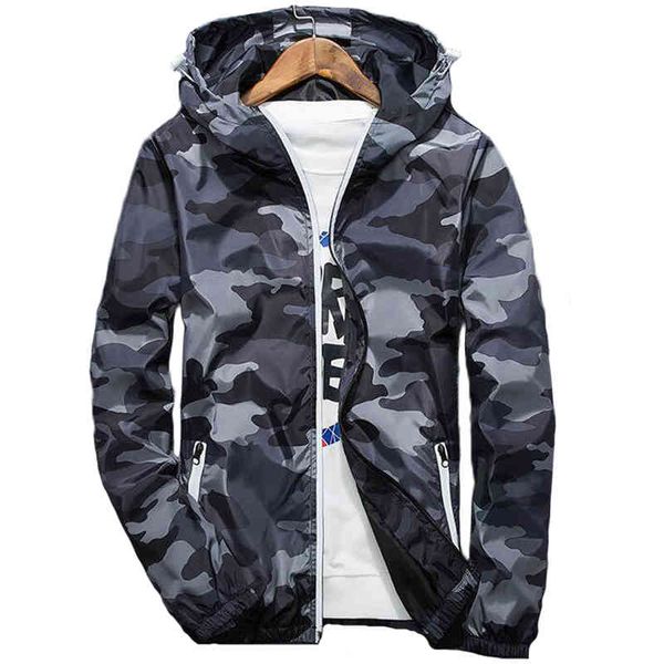 

men's jackets spring jacket men windbreaker camouflage jackets mens casual hooded luminous zipper 4xl streetwear camo coats jaqueta mas, Black;brown
