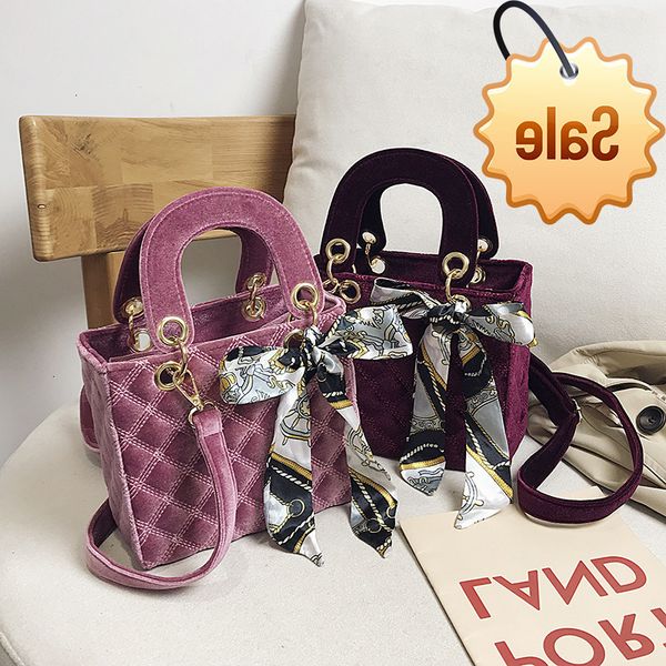 

soft velvet hand 2021 new korean fashion scarf bow princess single shoulder messenger bag