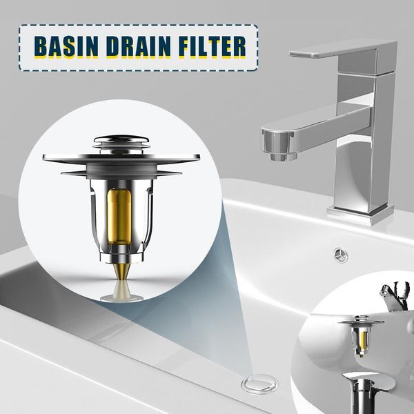 

other bath & toilet supplies 32-44mm core push type stainless steel deodorant plug bathroom basin sink up drain filter kitchen fa