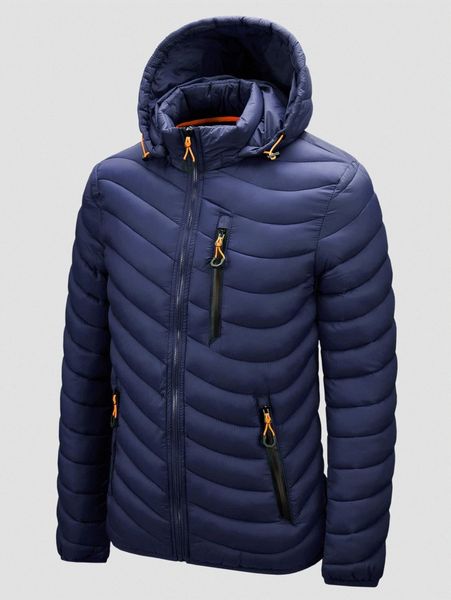 

men zipper placket hooded winter coat k9uo#, Black;brown