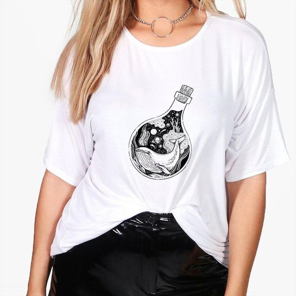 

Fantasy Medicine Bottle Printed Men Tops And Womens Oversized Art Girls Can Do Anything Arrivals Summer Harajuku Top, White;black
