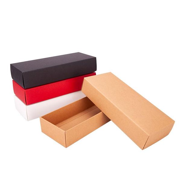 

10pcs/lot black/white/brown/red kraft paper gift drawer carton for wedding wrapping box tea cosmetics candy packaging wrap
