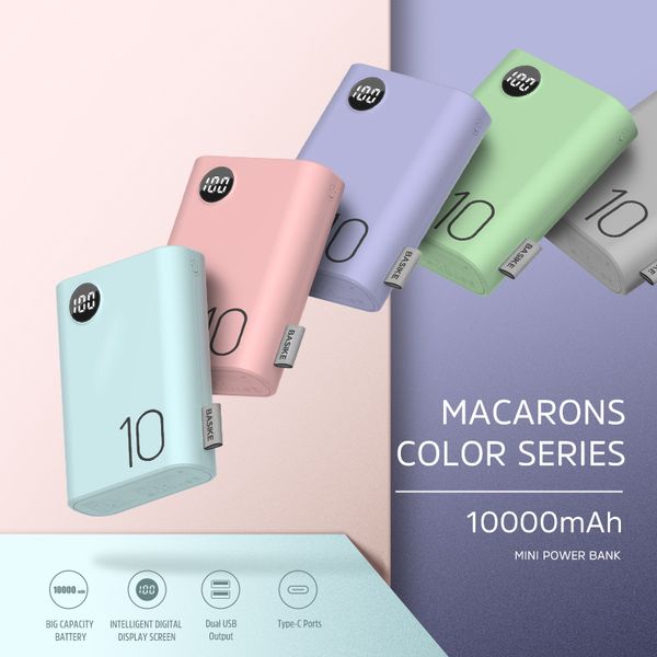 

mini power bank dual usb led 10000 mah cell phone portable charger fast charging 2 input android