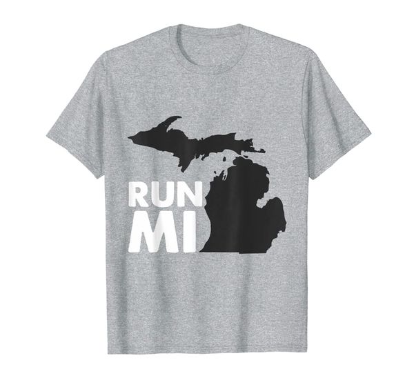 

michigan marathon shirt, run mi t-shirt, White;black