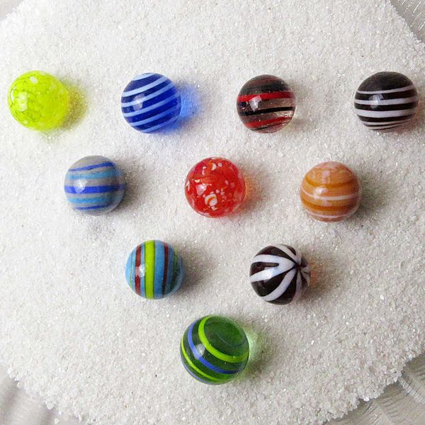 10pcs personalizzato multicolore fatto a mano palla di vetro fata decorazione del giardino charms biglie di vetro palla ornamenti gioco per bambini giocattolo regali 210607