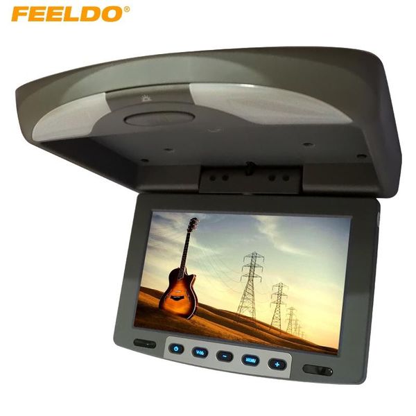 

car video feeldo 9" flip down tft lcd monitor roof mounted 2-way input #hq1282