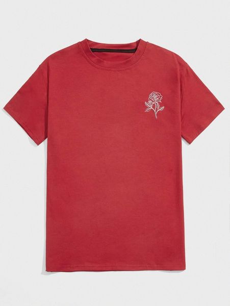 

romwe guys rose letter graphic tee 00mp#, White;black