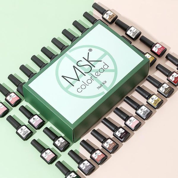 

msk color lead 36 colors soak off uv gel nail polish cosmetics art manicure nails shellak varnish1, Red;pink