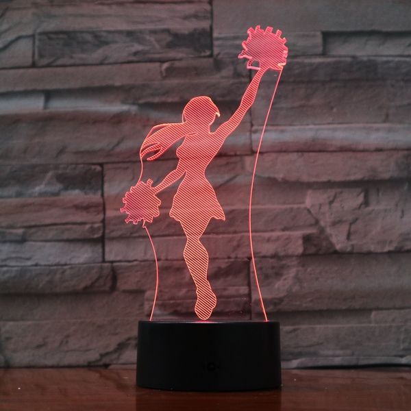 

acrylic 3d led night light lamps bluetooth base female gymnast for bedside table nightliht touch switch atmosphere kids gift