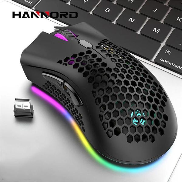 

hannord 2.4ghz wireless rechargeable mouse 1600dpi optical game for lappc computer mice