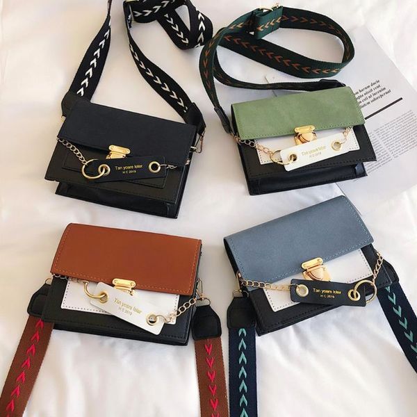 

waist bags contrast color leather crossbody for women 2021 travel handbag simple shoulder bag ladies bolsa