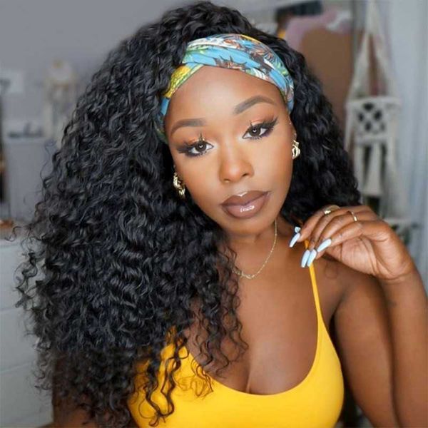 

synthetic wigs headband wig for black women long loose curly hair water wave daily full machine