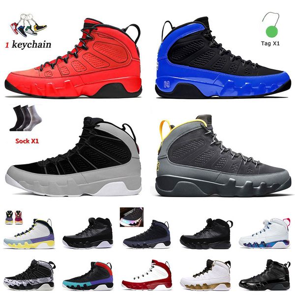 

2022 wholesale fashion mens basketball shoes 9 university gold racer blue particle grey jumpman 9s trainers chile red silver glitter bred me
