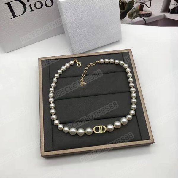 

necklace choker dd family jewelry letter pearl bracelet simple earrings star net red same clavicle, Golden;silver