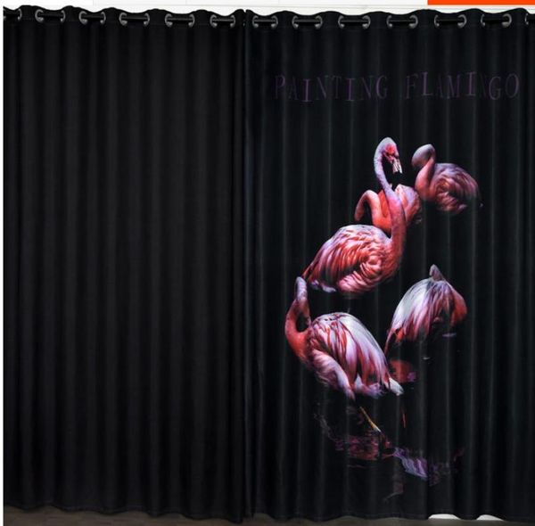 

customized finished bird curtain thickening shading cloth for living room black blackout curtains 3d & drapes