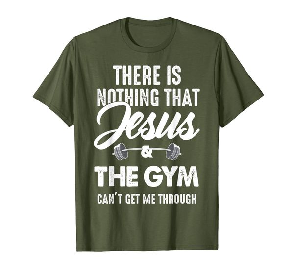 

fitness t-shirt there is nothing that jesus and gym shirts, White;black