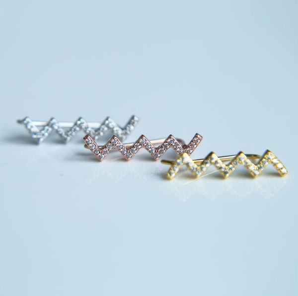 

fine long earring with crystal silver 925 sterling micro pave cz women earrings stud, Golden;silver