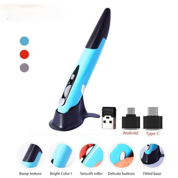 

mice 2021 2.4g wireless mouse pen personality creative vertical pen-shaped stylus battery suitable for pc and laptop