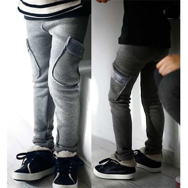 

autumn winter kids warm fleece pants children clothing thick trousers boys 210528, Blue