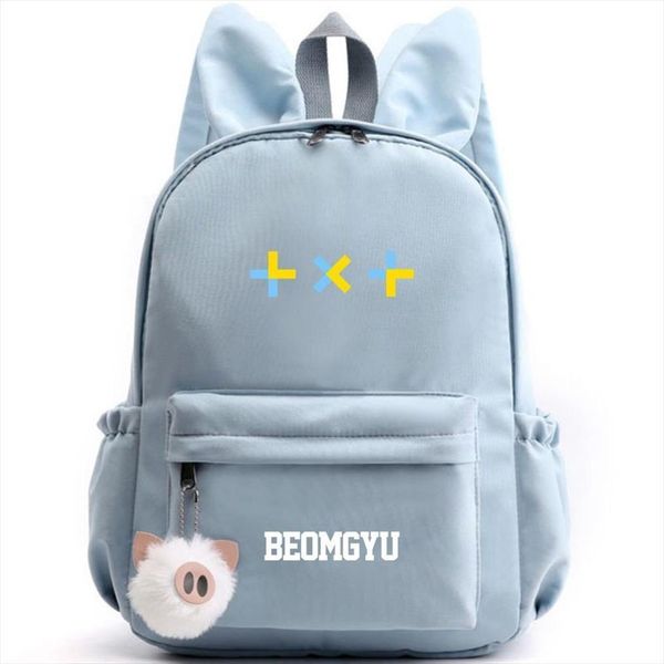 

kpop group txt tomorrow x together women cute backpack nylon school bags for teenage pink bookbag kawaii small bagpack
