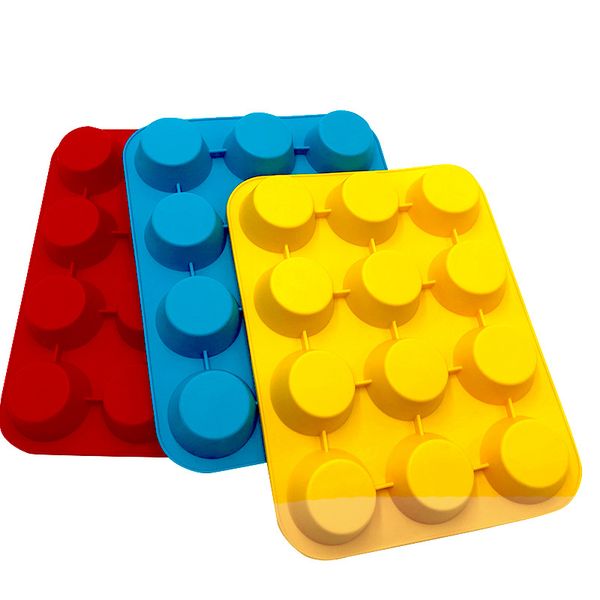 

round cake mold 12 holes silicone moulds baking tray muffin 1221252