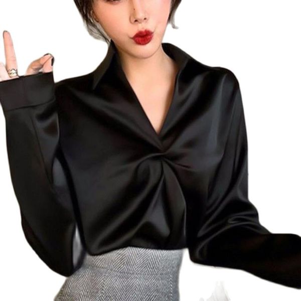 

women's blouses & shirts vintage long sleeve white black dress women spring 2021 korean fashion oversize office lady