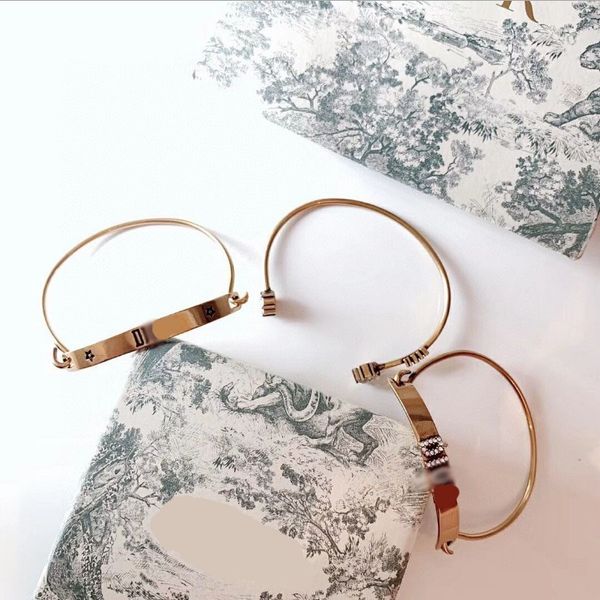 

new letter inlaid diamond gold three piece bracelet, and fine jewelry sale, Black