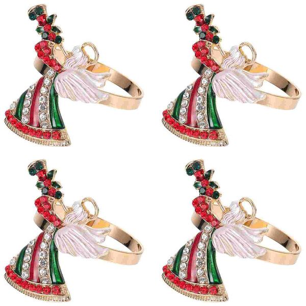 

napkin rings 4pcs exquisite christmas decorative angel clasps (assorted color)