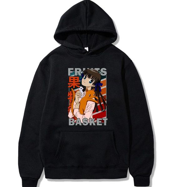 

men's hoodies & sweatshirts fruits basket hoodie casual pullover cute manga men women, Black