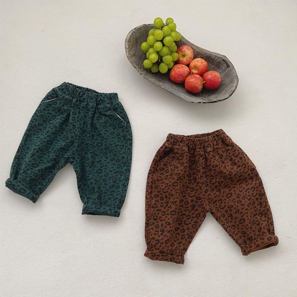 

trousers baby girls leopard print pants fashion boys children's bottoms for spring autumn kids casual cropped, Blue
