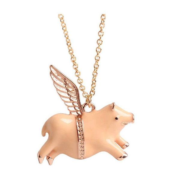 

fashion jewelry pig wing pendant necklace wholesale nickel necklaces, Silver