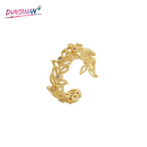 

wedding rings dvacaman boho bridal jewelry hollow floral vintage rhinestone engagement trendy finger accessories girl gift, Slivery;golden