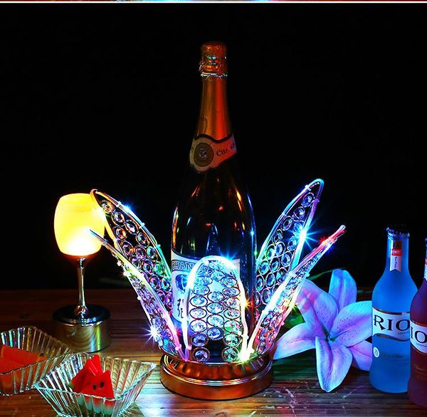 

tablewine racks lotus flower rechargeable led luminous beer holder glowing champagne cocktail drinkware disco party bar accessories