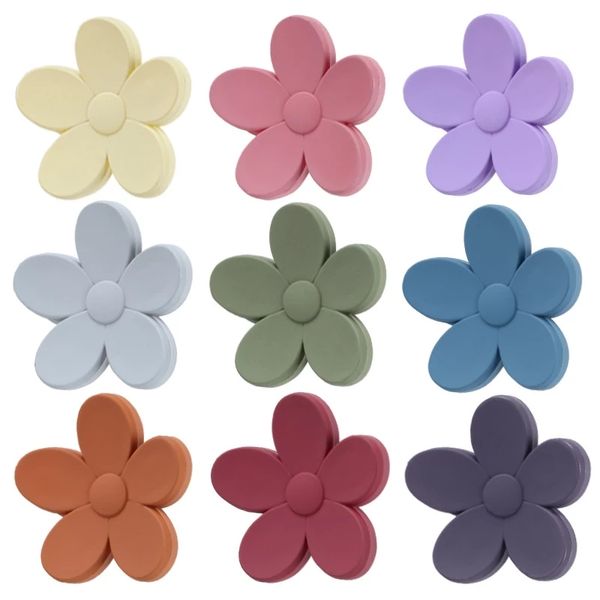 

flower matte small acrylic hair claw clips flower shaped clips non slip tortoise hair clamps barrette hair accessories, Golden;silver