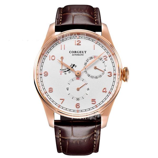 

wristwatches mechanical watch for men's fashion automatic custom logo calendar kinetic energy display casual relojes para hombre, Slivery;brown