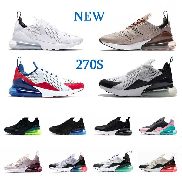 

new arrival 270s men and womens running shoes mesh breathable sneakers white triple black red comfortable trainers sport footwear