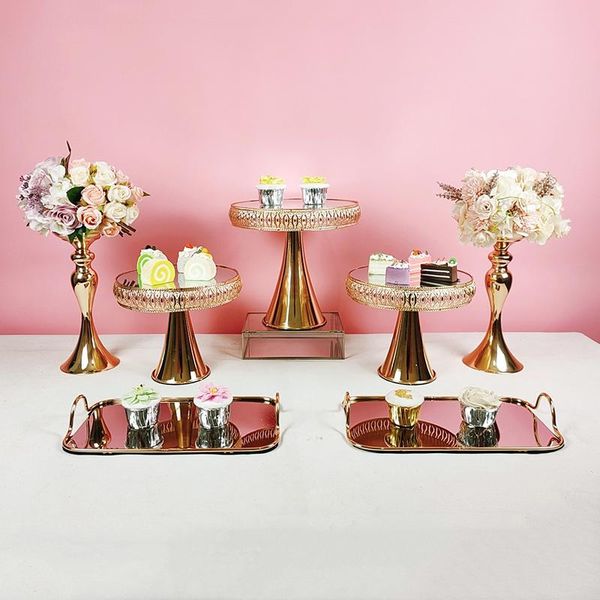 

other bakeware round gold cake stand plate for wedding exhibion fruit tray dessert table cupcake rack set