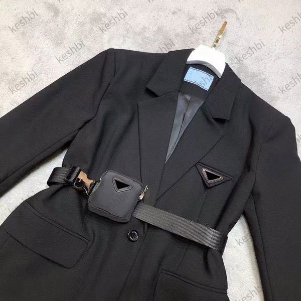 

2023fashion casual women blazers designer suit retro single-breasted jacket long sleeve office coats with belt, White;black