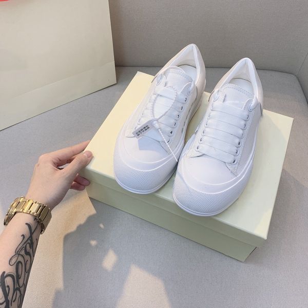 

2021 Summer small fresh pure color white bottom canvas shoes women's thick-soled lace-up casual shoes outdoor daily fashion women's sandshoe