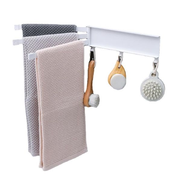 

towel racks bar punch-rotating bathroom wall hanging toilet rack