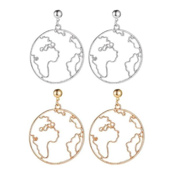 

dangle & chandelier simple delicate geometric stud earrings for women vintage round circle jewelry, Silver